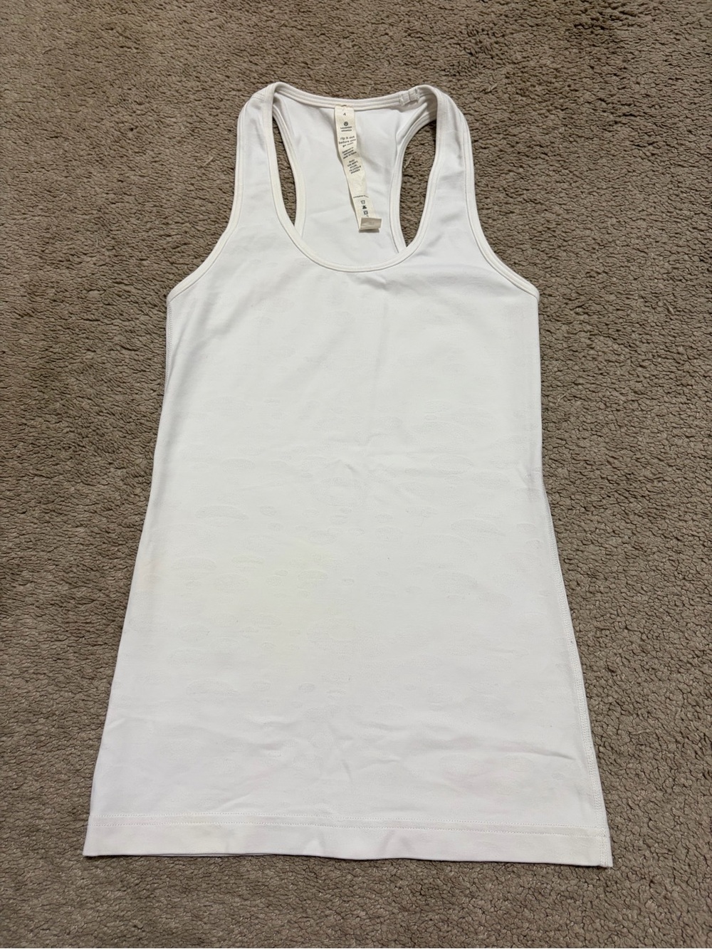 Lululemon White Tank Top Size 4 Racerback